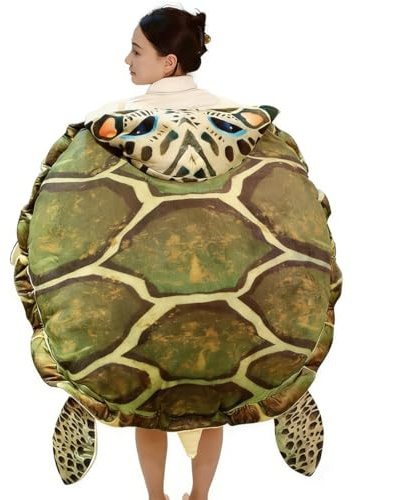 YUEHISY Wearable Turtle Shell Pillow, Funny Plush Costume with Detachable Washable Cover for Adults (100cm/39.4in)