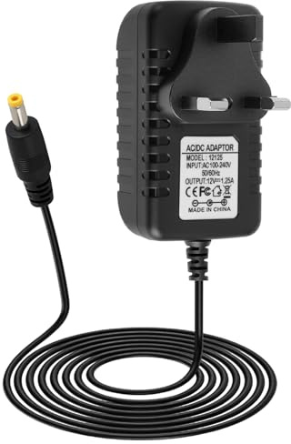 Vakler 15W Power Supply Charger for Echo Dot (3rd/4th/5th), 12V AC (Black) | Power Adapter Power Lead Replacement for Alexa Echo Pop with Clock Dot Kids Fire TV Cube Spot Pop Edition Show 5 (1/2 Gen)