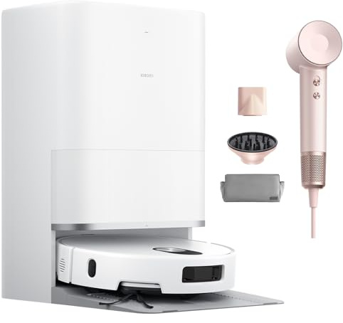 XIAOMI Robot Vacuum 5 - Robot aspirador con función de limpieza y aspiradora, dToF Smart Retractable Radar, 20000Pa, estación de aspiración autolimpiable sin mantenimiento, incluye secador de pelo
