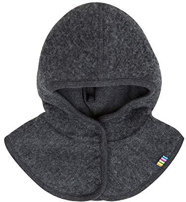 Joha Baby Kinder Unisex Schalmütze aufknöpfbar Balaclava Merino-Wolle, Größe:45, Farbe:koks Melange