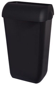 Blanc HYGIENIC Abfallbehälter Premium BIN – Mülleimer mit abnehmbarem Deckel, Abfalleimer ca. 25 Liter, aus ABS für Küche und Büro, Schwarz