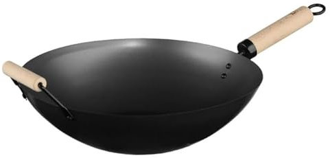 FIVE Simply Smart - Wok en Acier & Manche en Bois Tio 35cm Noir