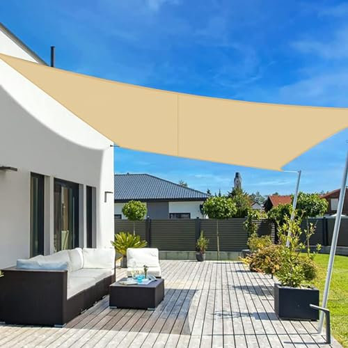 LOVE STORY Toldo Vela de Sombra Impermeable Rectangular 3x4m Poliéster Protección Rayos UV para Exterior Terraza Patio Jardín (Arena)