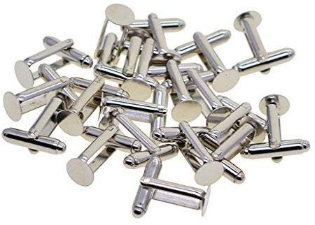 20 Unids 8 mm en Blanco Redondo Cabochon Cuff Link Configuración Bases DIY Formal Gemelos