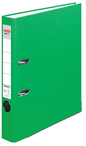 Herlitz 11053675 Ordner maX.file pRotect A4, 5 cm mit Einsteckschild, Hellgrün, 25 Stück