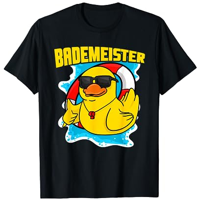Bademeister Rettungsring Gummieente Quitscheente Bademeister T-Shirt