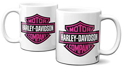 SUPER FABRIQUE Mug/Tasse en céramique Harley Davidson Rose, originale et résistante, imprimée en France