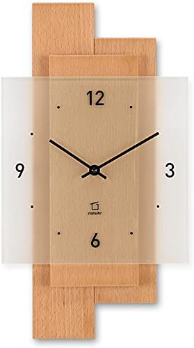 Natuhr Wanduhr Holz Buchwald Buche Massivholz Mineralglas U.T.S. Uhrwerk (Buche geölt, Funk-Uhrwerk)