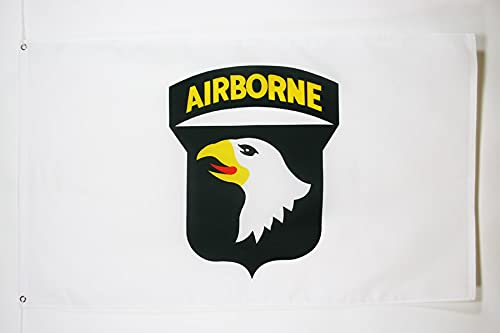 AZ FLAG - Drapeau USA Airborne blanc avec aigle - 90x60 cm - Drapeau Américain – Armée Etats-Unis 100% Polyester Avec Oeillets Métalliques Intégrés - Pavillon 50 g