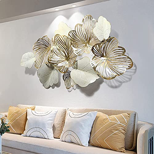 3D Wanddeko Metall Wall Wanddekoration Baumblätter Art, Wanddekoration Aus Metall Für Minimalistische Und Moderne Schlafzimmer, Wohnzimmer