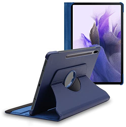ebestStar - Hülle für Samsung Galaxy Tab S7 FE T730, 5G T736B, Drehbar Schutzhülle, PU-Lederhülle, Rotierende Ständer Etui, Rotating Case Cover, Dunkelblau