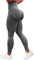 TAYOEA Damen Kompressions Sport Leggings Yoga Lange Leggings Slim Fit Fitnesshose Sporthosen Blickdicht Scrunch Butt Yogahose Nahtlos Push up Leggings Hohe Taille Übung Fitness Joggen Grau,M