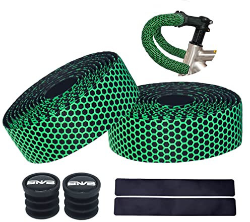 PLATTBK Road Bike Handlebar Tapes Breathable Non-Slip Shock-Absorbent Bicycle Bar Tape,Green