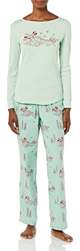 Amazon Essentials Disney | Marvel | Star Wars Set da Notte Pigiama in Flanella Donna, Mickey Winter - Womens, M