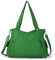 ZOCAI AngelKiss Handtasche Damen Schultertasche Multifunktionale Umhängetaschen Gewaschenes Veganes Leder Wasserdicht mit Reißver Schlusstaschen Reißverschlusstasche (6802#93Grün)