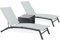 Ondis24 Sonnenliegen 2er Set mit passendem Beistelltisch und Kissenbox im Rattan Design Metall Relaxliegen Pool Set