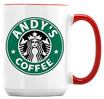 Giftme Personalised Star*bcks Coffee Mug Birthday, Secret Santa, Christmas 15oz Ceramic Mug Coffee Tea Mug. (Red Inside)