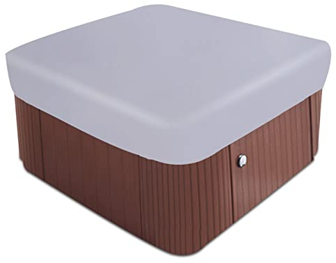 NIMOSA Quadratische Whirlpool-Abdeckung, wasserdicht, 210D-Polyester-Oxford-Gewebe, strapazierfähig, wetterbeständig, für den Außenbereich, für Whirlpools, grau, 215 x 215 x 30 cm
