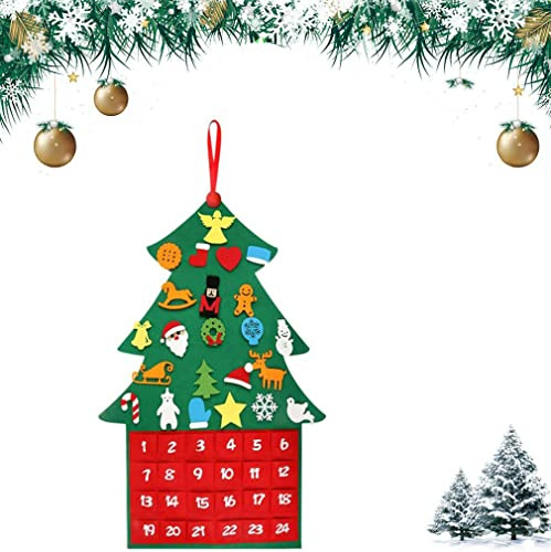 Weihnachts Adventskalender,Filz-Adventskalender,Weihnachtskalender DIY,Adventskalender Taschen,Wandbehang Weihnachtsdeko