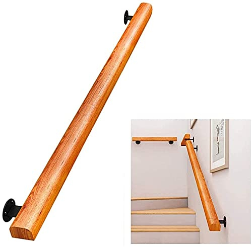 Handlauf 1 Ft - 20 Ft. Handlauf - Komplettes Set, Rutschfester Treppenhandlauf aus Holz, an der Wand, Indoor-Loft, Geländer für ältere Menschen, Haltegriff, Wandmontage (Size : 50c