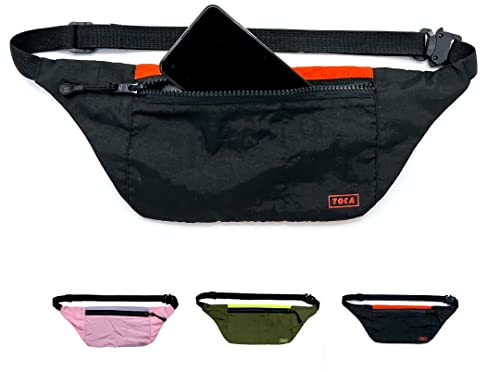 TOCA stylisch EMF-Schutz-Bauchtasche für Damen und Herren mit verstellbarem Gurt, Hüfttasche, Gürteltasche, Reisegeldbeutel, Money Belt, RFID Blocker Karte