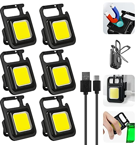 Nizirioo Mini Led Lampe - Arbeitslampe 6 Stück, Wasserdicht Inspektionsleuchten 800 Lumen Magnetisches Mechanikerlicht Tragbare mit USB Aufladen COB Taschenlampen für Camping Reparatur Notbeleuchtung