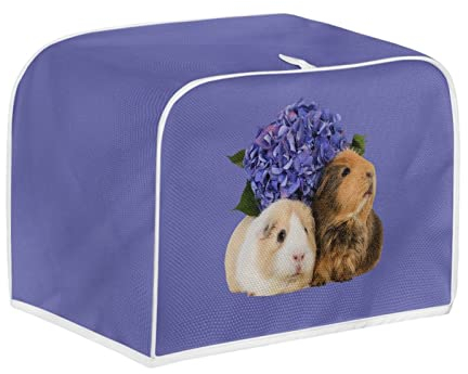 Kuiaobaty Guinea Pig Couples Toaster Cover 2 Slice Purple, Animals Small Kitchen Appliance Dustproof Cover for Bread Toaster