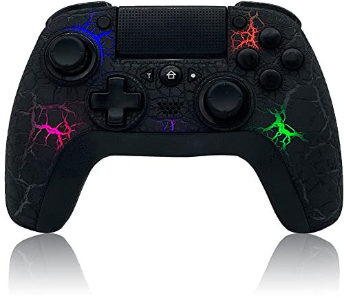 TJPD Controller di gioco wireless con 2 pulsanti posteriori programmabili, compatibile con PS4/PS3/iOS13.4+/PC/Android, telecomando controller di gioco con Turbo/Gyro/HD Dual Vibration/indicatore LED