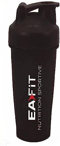 Eafit | Shaker proteico | Per tutti i tipi di bevande miste in polvere | Impermeabile | Senza BPA | Nero 400 ml