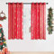 Topfinel Tende Natalizie Cucina Rosso Tenda Semitrasparenti con Occhielli in Voile 2 Pezzi Moderne Camera da Cameretta Bambini Soggiorno 140x160 CM