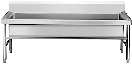 TRGCJGH Lavello cucina a ciotola singola acciaio inox Lavandino da Esterno Lavabo di Utilità Indipendente Con Gambe per Garage e Cortile,Ristorante(47.2in/120cm)