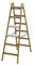 PROTEC.class PHSLAE26 Holz-Sprossen-Stehleiter + Alu-Aufsetzstufen einseitig, 2x6