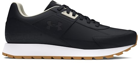 Under Armour Damen Essential Runner, Sneaker im Retro-Look, leichte & atmungsaktive Laufschuhe, stylische Sportschuhe mit Leder,Black / White Quartz / Black,44.5