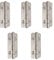 Emuca 5 Stück Sicherheits-Türscharniere, 150 x 80 mm, antihebelfreie Scharniere mit abgerundeten Kanten, ohne Ende, Stahl, satiniertes Nickel