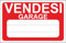 M-ITALY CARTELLO SEGNALETICO - VENDESI GARAGE - Adesivo Extra Resistente, Pannello in Forex, Pannello In Alluminio (20x31, Adesivo)