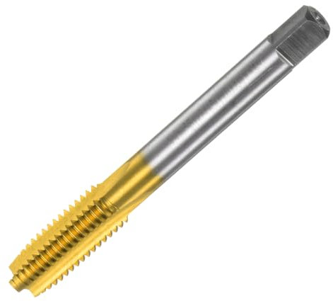 sourcing map Metric Thread Tap M10 x 1.5 H2 Titanium Coated M35 High Speed Steel Straight Flute Screw Thread Milling Machine Taps Threading Tapping Repair Tool
