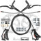 DYISLAND E-Bike Hydraulisches Scheibenbremsen Set 4-Kolben/2-Kolben, 2-pin/3-pin Vorinstallierter Mineralöl-Bremsensatz, Mit 2 Stück 180mm Rotoren (Schwarz-Vorne1100mm/Hinten1900mm 4-Kolben)