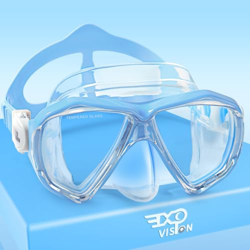 Kinder Taucherbrille, 180° Anti-Beschlag Kinder Schwimmmaske Gehärtetes Glas Schwimmbrille mit Nasenschutz Anti-Leck Tauchmaske für 4-15 Jungen Mädchen Jugend