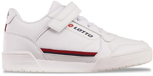 Lotto Unisex Kinder Sneaker, White Red, 27 EU