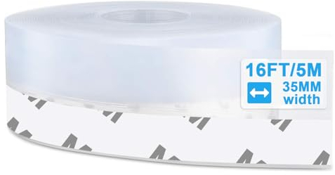 AIMIXUN Bande d'étanchéité en Silicone, Joint Fenetre Isolation, Boudin de Porte Isolant Froid, Bas de Porte Pour Isolant Porte Fenêtre, Insonorisant, Imperméable, Anti-insectes, Transparent, 35MM×5M