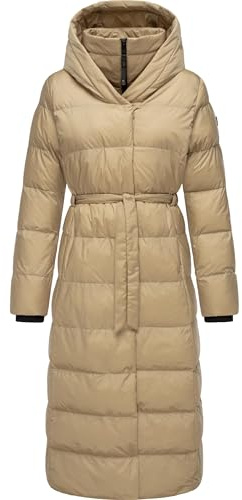Ragwear Damen Wintermantel warmer Steppmantel lang mit Kapuze Niara Long YOUMODO XS-3XL