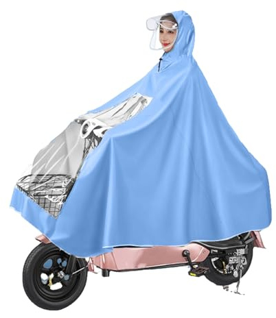 Msiud Elektrischer Motorrad Regenumhang, Rollstuhlfahrer Wasserdichtes Regen Cape Coat Regenjacke Regencape Universal Elektromobil Poncho Mit Kapuze Regenschutz Elektrofahrräder