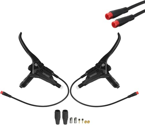 Drhomeam E-Bike Bremshebel GT03 Poweroff Oil 2-polig wasserdicht elektronischer Bremshebel Bremsgriffe für E-Bike oder E-Scooter-Zubehör (ein Paar)