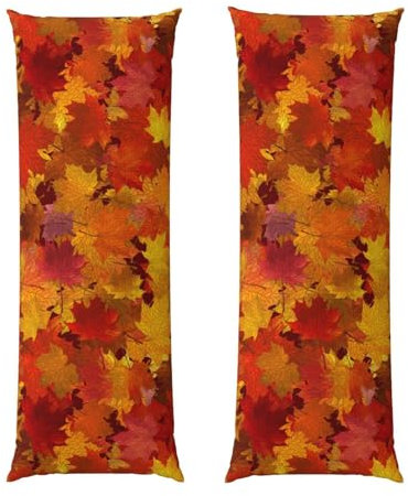 HOYYU Kissenbezug mit Ahornblättern, dekorativer Herbst-Kissenbezug, 50,8 x 137,2 cm, langer Kissenbezug mit Reißverschluss, für Bett, Sofa, Bank, Couch, Rückenlehne, Urlaubsdekoration