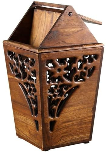 Suixtil Papelera de Reciclaje de residuos, Papelera de Madera Vintage Creativa, Papelera doméstica, Almacenamiento de Papelera, Papelera de Reciclaje de residuos de 12 litros