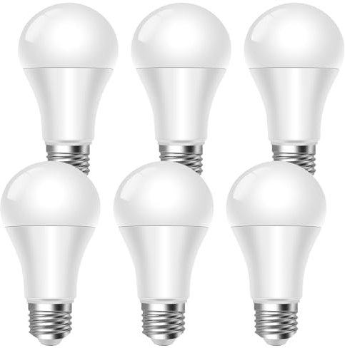 YIIFELL E27 LED Lampe,9W Ersetzt 70 Watt Glühbirnen, LED E27 Kaltweiß 6000K A6 Glühbirne e27 220° Abstrahlwinkel,Leuchtmittel Energiesparlampe Birne Nicht Dimmbar, 6 Stück