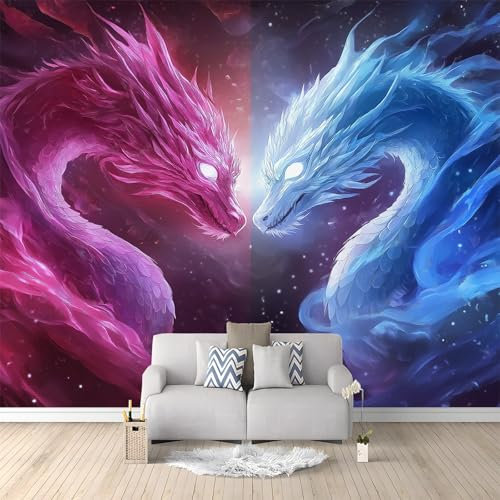 Wandgemälde Tapete Fantasie Weltraum Drachen Fototapete Für Schlafzimmer Wohnzimmer Sofa Tv Hintergrund Wanddekoration Vliespapier, 400 x 280 cm Wanddeko Wohnzimm