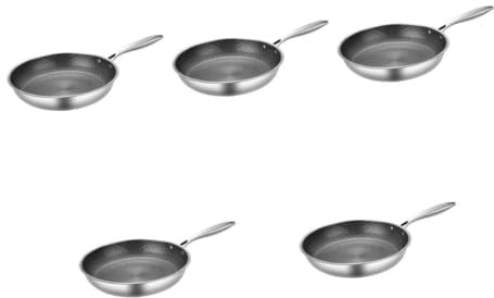CLISPEED 5pcs Stainless Steel Omelette Pan Automatic Egg Cooker Microwave Grease Splatter Guard for Frying Pan Oven Honeycomb Sifting Dash Egg Cooker Electric Frying Silver Stainless Steel
