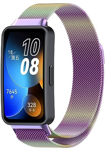 Bracelets compatibles avec Huawei Band 10, bracelet de rechange en maille métallique en acier inoxydable pour montre connectée Huawei Band 10, taille unique, Acier inoxydable, 0