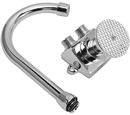 Pedal Pedal Basin Grifo de Acero Inoxidable Agua de Salida Doble de Outlet para el Fregadero de la Cocina Tapón Montada en el Piso